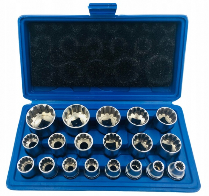 Trusa chei tubulare 8-32mm universale 19piese cu colturi stelat patrat hexagonal (G13546) [5]