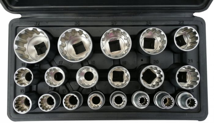 Trusa chei tubulare 8-32mm universale 19piese cu colturi stelat patrat hexagonal (SK-019-02) [3]