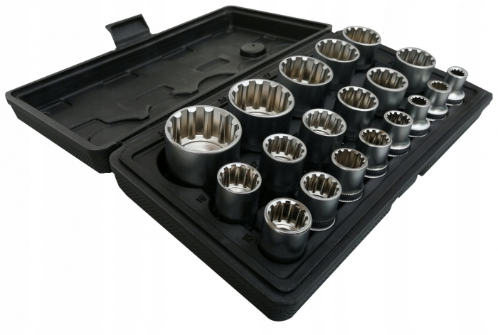 Trusa chei tubulare 8-32mm universale 19piese cu colturi stelat patrat hexagonal (SK-019-02) [5]