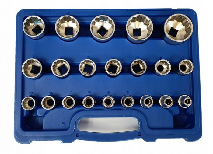 Trusa chei tubulare 8-36mm universale 21piese cu colturi stelat patrat hexagonal (SK-021-03) [3]