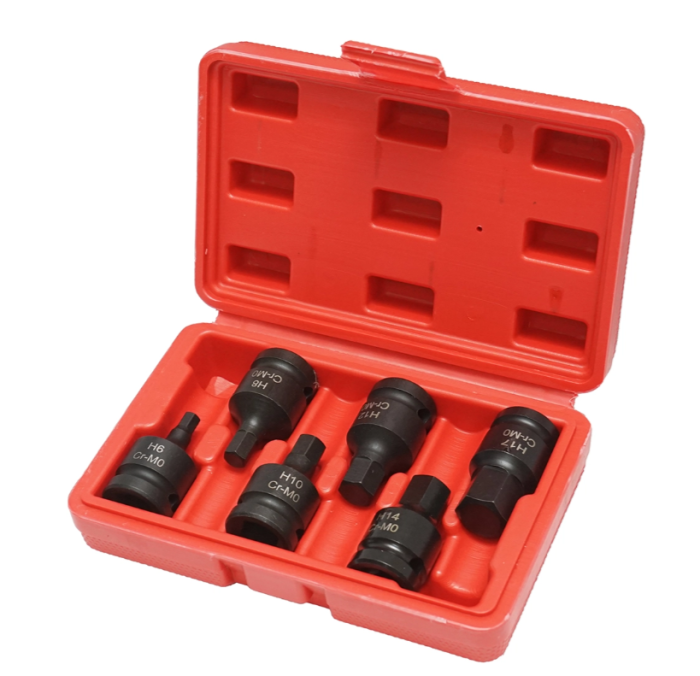 Trusa chei tubulare de impact hexagonale H6-H17, patrat 1/2 inch Cr-Mo 6 piese (DISTT06) [2]