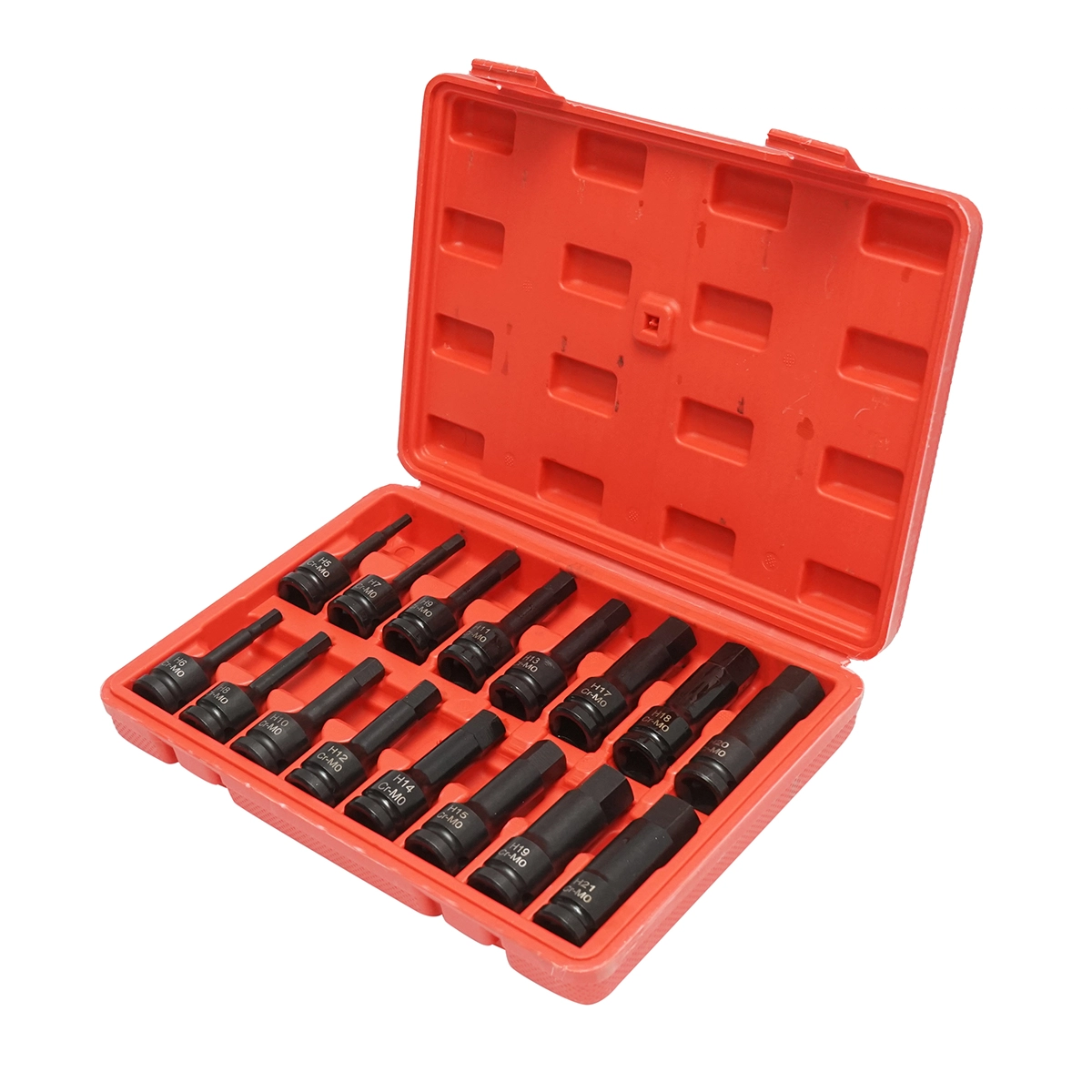 Trusa chei tubulare imbus de impact hexagonale lungi H5-H21, patrat 1/2 inch Cr-Mo 16 piese (DISTT03) [2]
