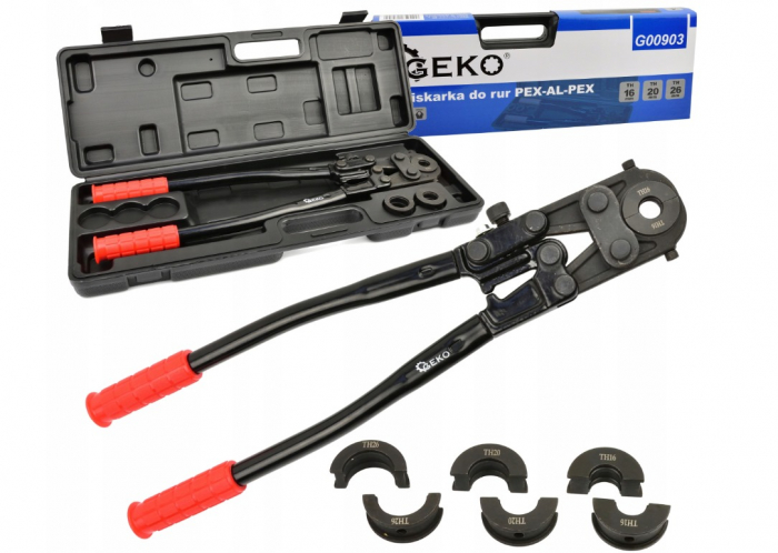 Trusa cleste sertizat tevi PEX AL cu cremaliera 4 bacuri 16-26mm (G00903) [1]