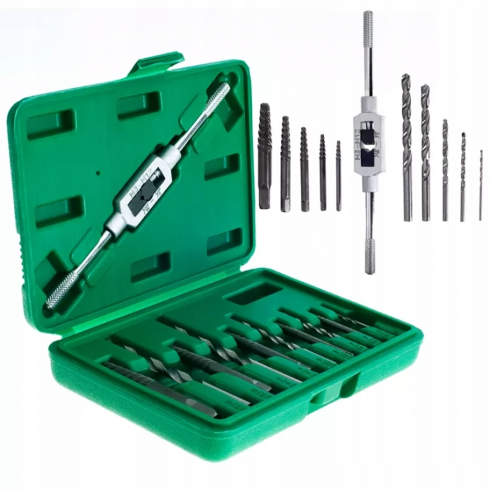 Trusa complet burghie extractoare suruburi cu filet invers 11piese (TA1340) [1]