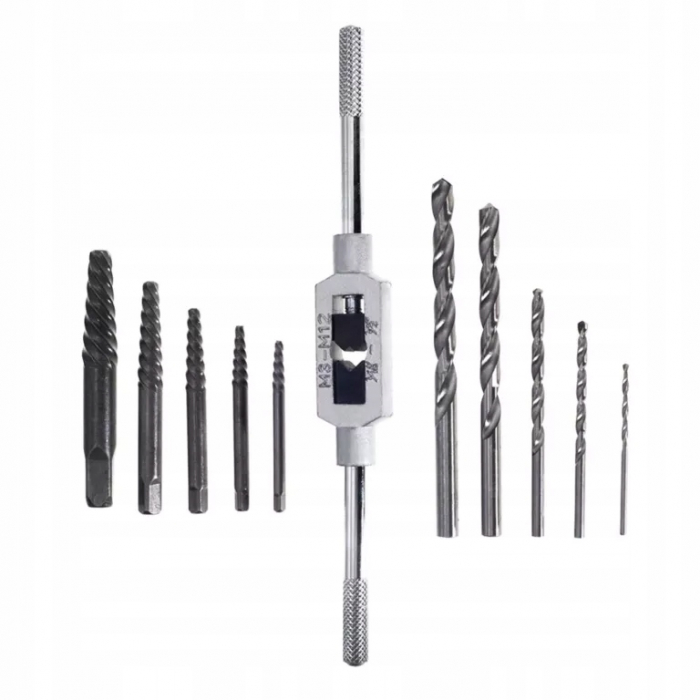 Trusa complet burghie extractoare suruburi cu filet invers 11piese (TA1340) [3]