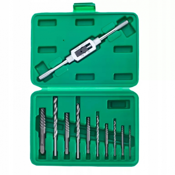 Trusa complet burghie extractoare suruburi cu filet invers 11piese (TA1340) [2]
