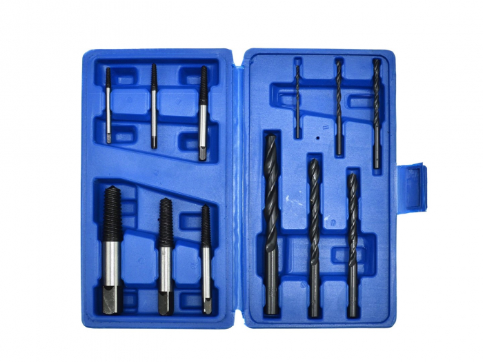 Trusa complet extras suruburi rupte burghie extractoare 2-9.5mm cu filet invers 12piese (G30034) [3]