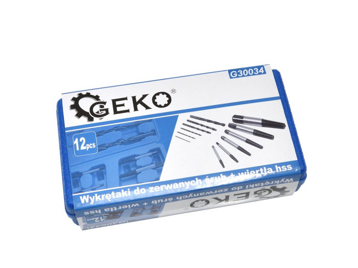 Trusa complet extras suruburi rupte burghie extractoare 2-9.5mm cu filet invers 12piese (G30034) [4]
