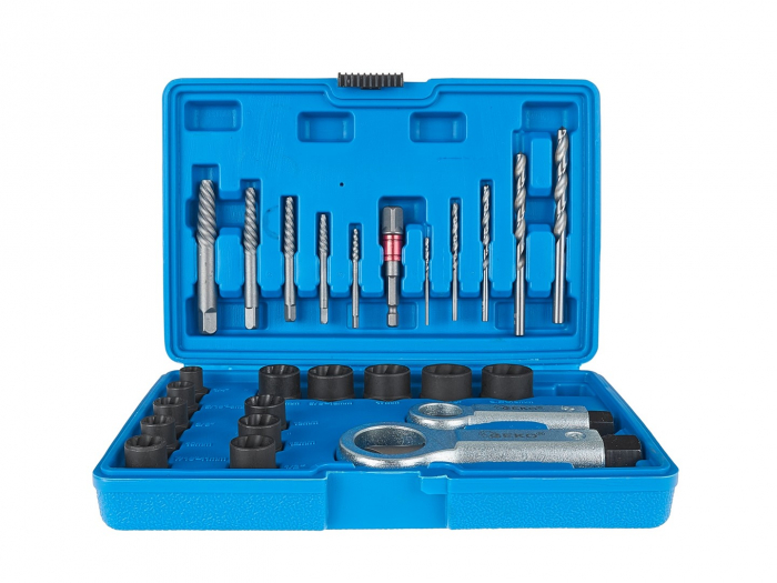 Trusa complet extras suruburi rupte burghie extractoare cu filet invers spart piulite deteriorate 6-19mm 26piese (G30036) [2]