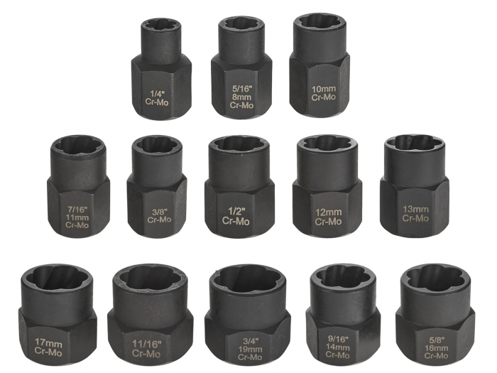 Trusa complet extras suruburi rupte burghie extractoare cu filet invers spart piulite deteriorate 6-19mm 26piese (G30036) [7]