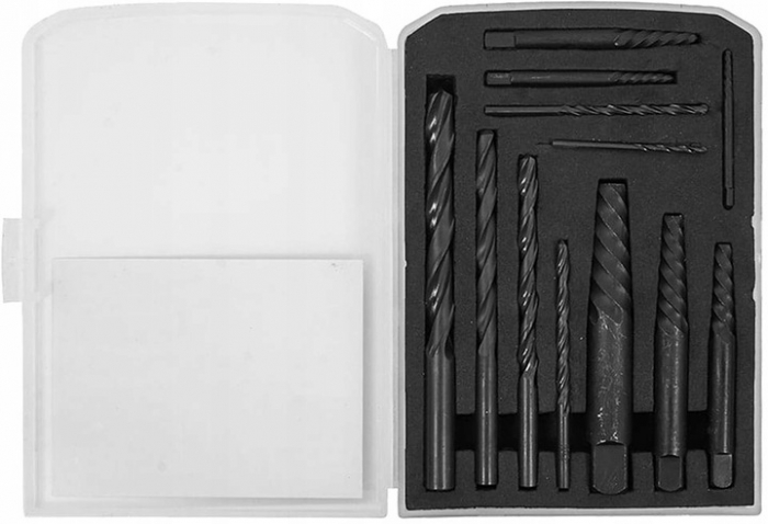 Trusa complet extras suruburi rupte burghie extractoare cu filet invers (V86485) [2]