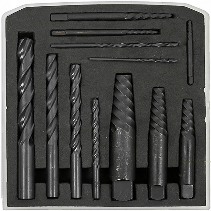 Trusa complet extras suruburi rupte burghie extractoare cu filet invers (V86485) [7]