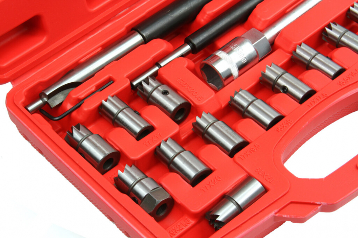 Trusa freze pentru injectoare 17piese curatat reconditionat orificiu scaun (M57684) [4]