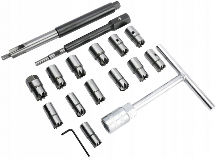 Trusa freze pentru injectoare 17piese curatat reconditionat orificiu scaun (M57684) [6]