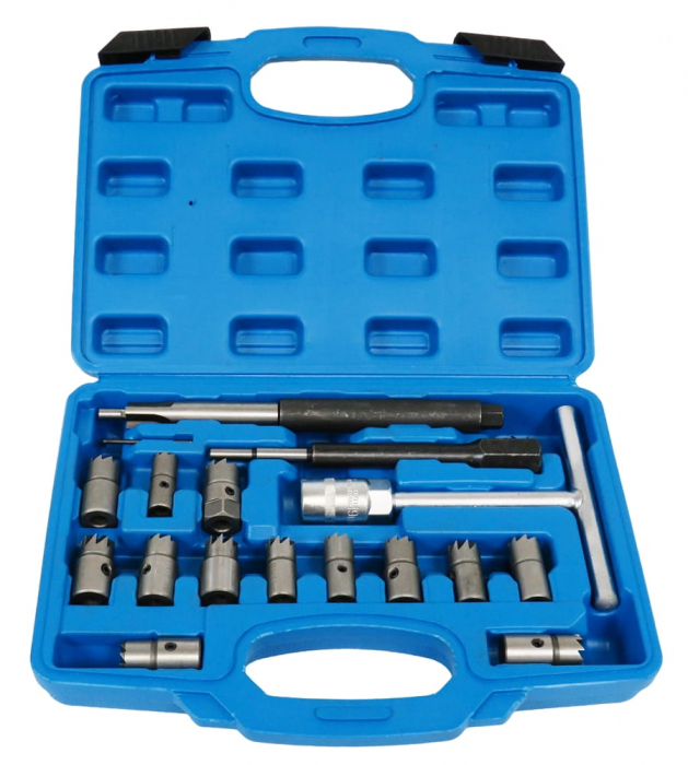 Trusa freze pentru injectoare 17piese curatat reconditionat orificiu scaun (S11612) [6]