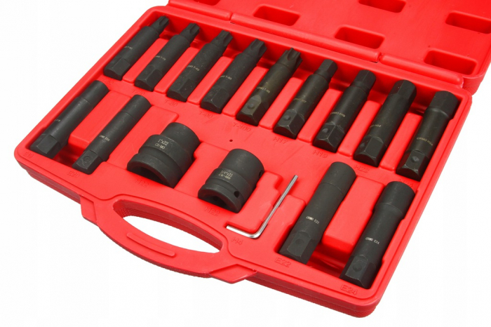 Trusa profesionala chei impact camion 16piese CR-Mo torx hex E-torx (M58265) [6]
