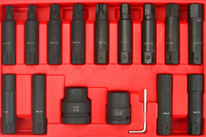 Trusa profesionala chei impact camion 16piese CR-Mo torx hex E-torx (M58265) [9]