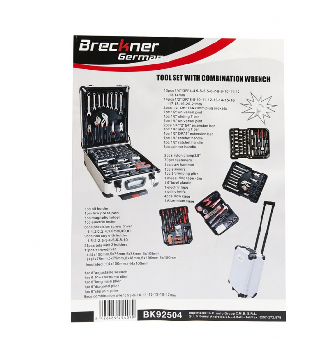 Trusa scule 187 piese tip valiza geamantan troler DISFP10 (BK92504) [10]