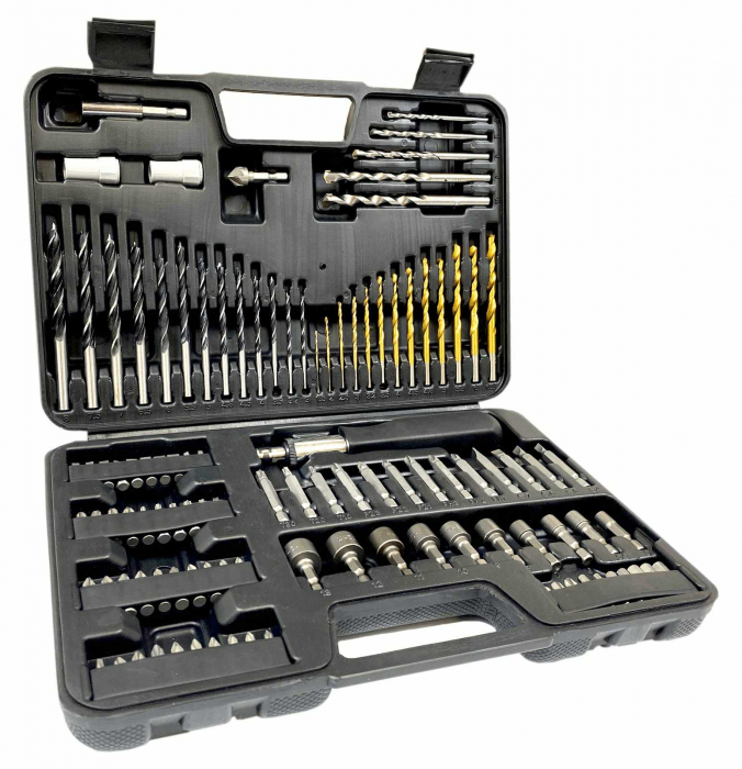 Trusa set 109 burghie capete surubelnita scule metal, beton, lemn (S11550) [1]