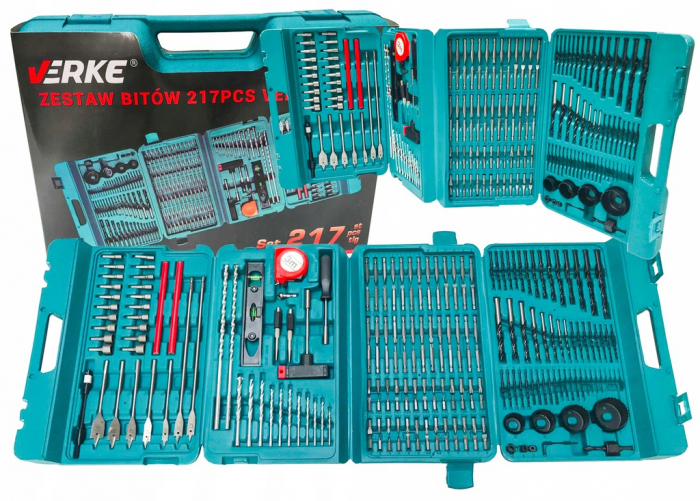 Trusa set 217 burghie carote capete surubelnita scule metal, beton, lemn (V39205) [6]