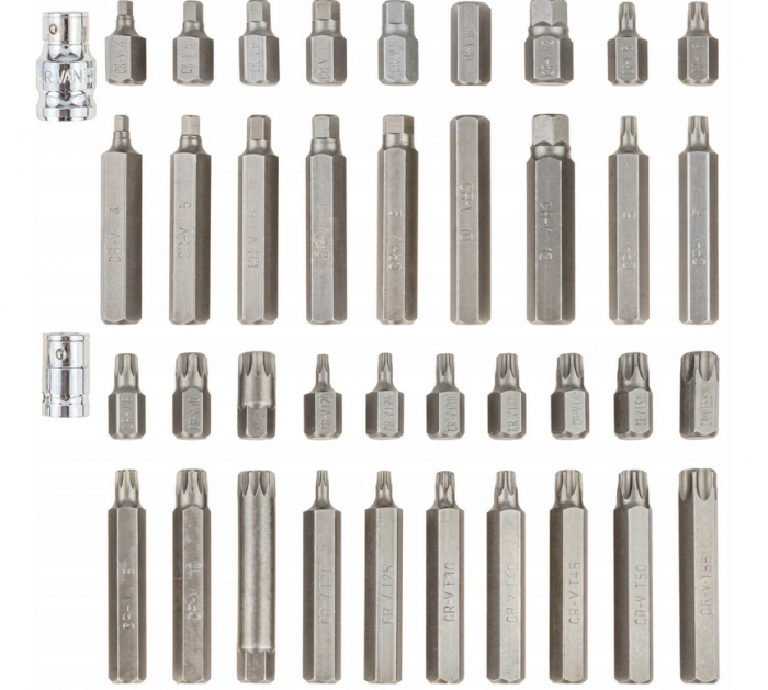 Trusa Set bit torx hex spline 40 piese scurte, lungi (VRF08070) [2]