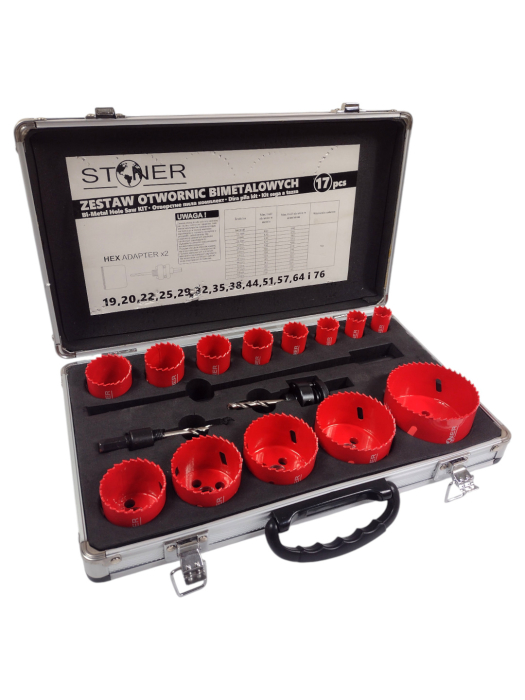 Trusa set carote freze bimetal HSS 19-76mm lemn metal plastic 17piese (S12221) [2]