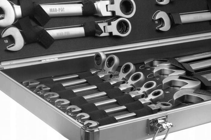 Trusa set chei combinate cu clichet articulate 6-32mm 22piese, cap flexibil (M58610) [5]