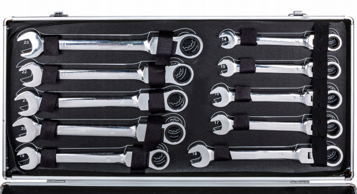 Trusa set chei combinate cu clichet articulate 6-32mm 22piese, cap flexibil (M58610) [2]