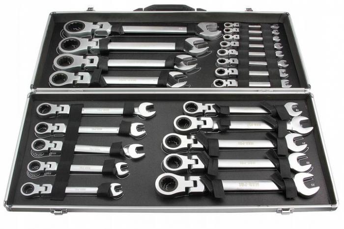 Trusa set chei combinate cu clichet articulate 6-32mm 22piese, cap flexibil (M58610) [3]