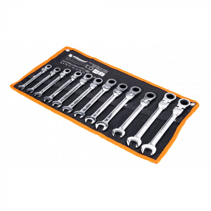 Trusa set chei combinate cu clichet articulate 8-19mm 12piese, cap flexibil (PM1176) [5]