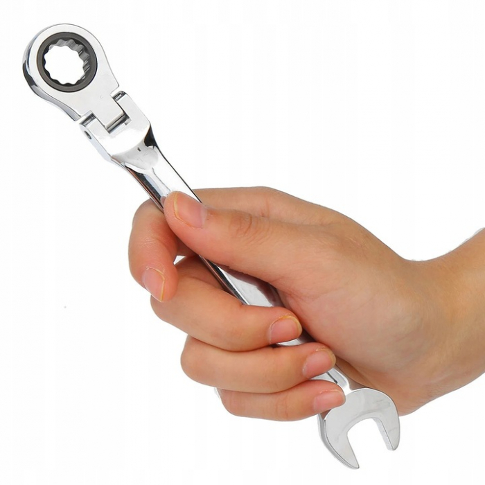 Trusa set chei combinate cu clichet articulate 8-19mm 12piese, cap flexibil (V35403) [13]