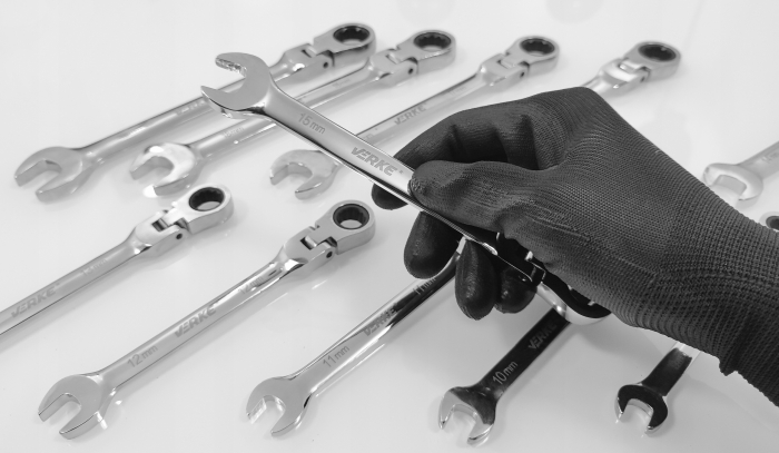 Trusa set chei combinate cu clichet articulate 8-19mm 12piese, cap flexibil (V35403) [4]