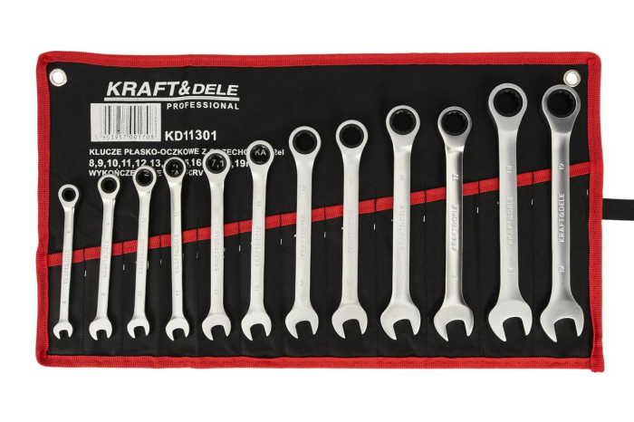 Trusa set chei combinate cu clichet articulate 8-19mm 12piese (KD11301) [4]