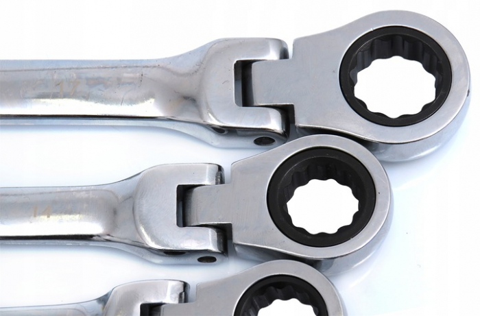 Trusa set chei combinate cu clichet articulate 8-19mm 6piese, cap flexibil (M58604) [8]