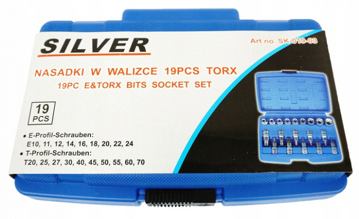 Trusa set chei torx E 19 piese ½ T20-70 E10-20 (SK-019-03) [2]