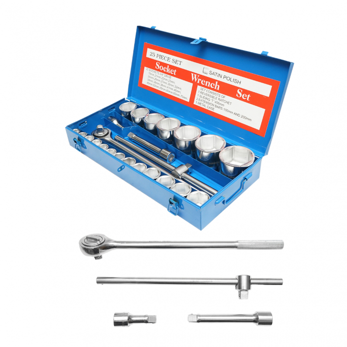 Trusa set chei tubulare 25 piese 3-4 19-70mm marimi mari DISGT63 (BK77055) [1]