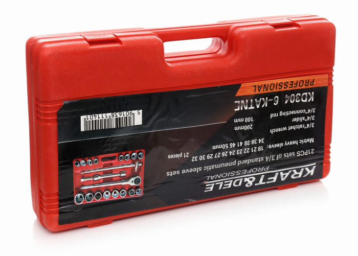Trusa set chei tubulare hexagon simplu cu antrenor 21 piese 34, 19-50mm (KD304) [8]
