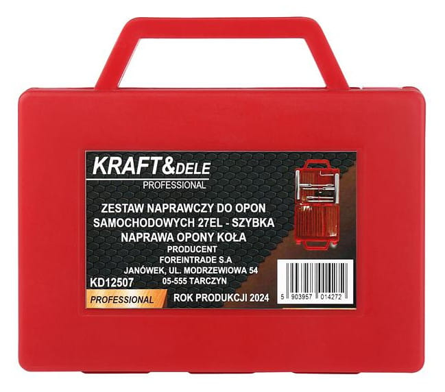 Trusa set kit reparatie pana anvelope cauciuc cu snur 27 piese (KD12507) [2]