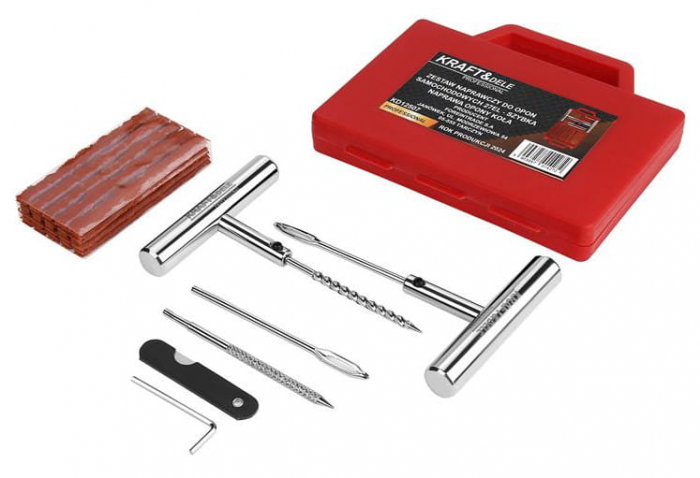 Trusa set kit reparatie pana anvelope cauciuc cu snur 27 piese (KD12507) [5]