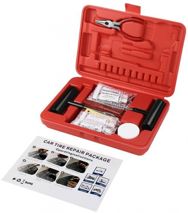 Trusa set kit reparatie pana anvelope cauciuc cu snur 58 piese (KD12506) [4]