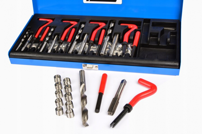 Trusa set reparatie filete stricate deteriorate M5-M12 131 piese cu insertie metalica (FR4826) [3]