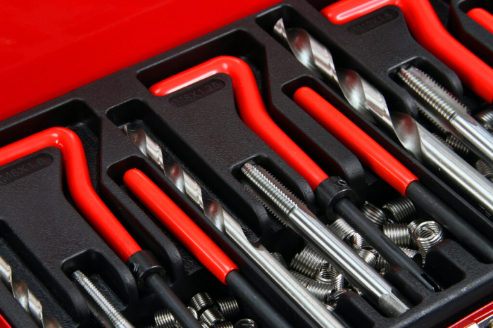Trusa set reparatie filete stricate deteriorate M5-M12 131 piese cu insertie metalica (M55882) [2]