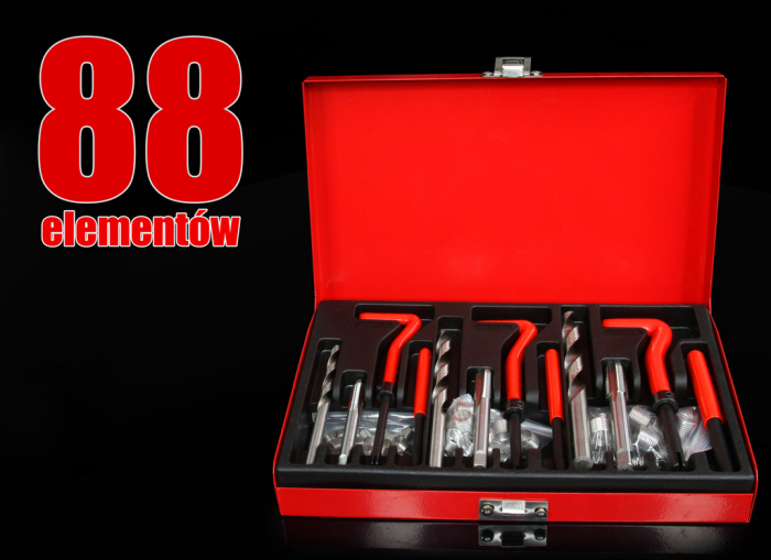 Trusa set reparatie filete stricate deteriorate M6-M10 88 piese cu insertie metalica (M55880) [4]