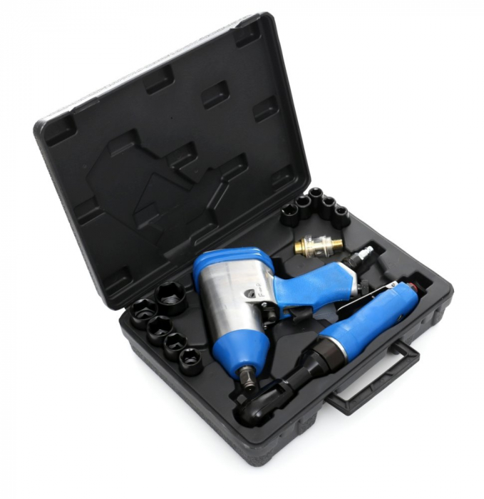 Trusa set scule pneumatice 14 piese aer comprimat pistol clichet + accesorii (TA811) [6]