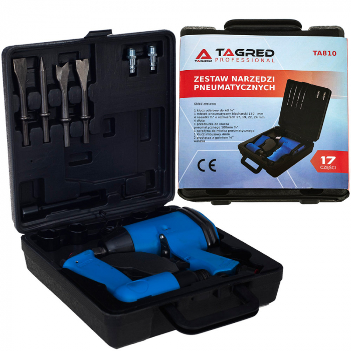 Trusa set scule pneumatice 17 piese aer comprimat pistol ciocan + accesorii (TA810) [5]