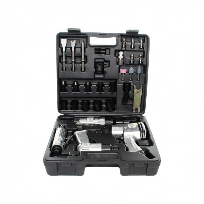 Trusa set scule pneumatice 34 piese aer comprimat, pistol clichet impact polizor drept ciocan (KD1421) [11]