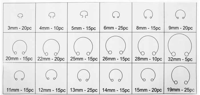 Trusa set sigurante inele alezaj Seger 300 piese (V06726) [6]