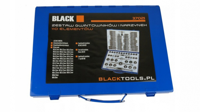 Trusa set tarozi si filiere 110 piese M2 - M14 M16 M18 (37021) [2]