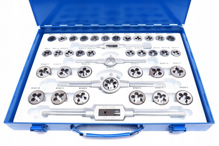 Trusa set tarozi si filiere 110 piese M2 - M14 M16 M18 (M55875) [4]