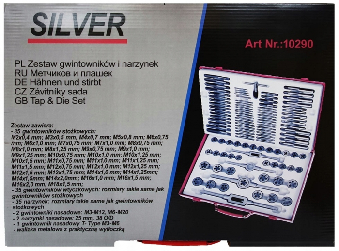 Trusa set tarozi si filiere 110 piese M2 - M14 M16 M18 (S10290) [3]
